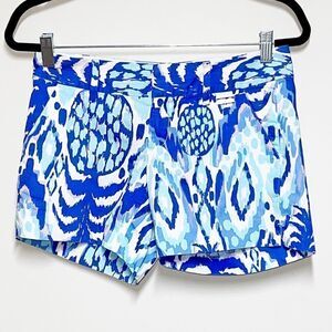 NWOT Lilly Pulitzer Cotton Tropical Callahan Blue Pineapple Shorts Womens Sz 00